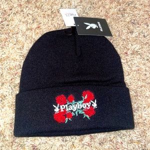 NWT Playboy Rose 🌹 Embroidered Beanie hat